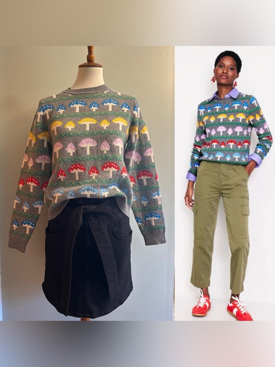 Boden Sweaters - Boden Mushroom Print Edie Fair Isle Jumper